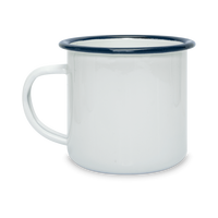 Enamel mug with colored rim
