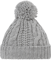 Knit knit hat with pompom