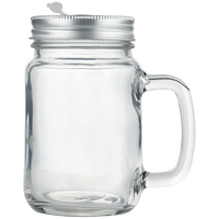 Mason Jar en verre avec anse Transparent